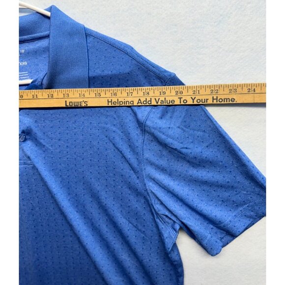 Cool 18 Pro Lightweight Short Sleeve Polo Blue Textured Design Size XXL - Picture 3 of 6